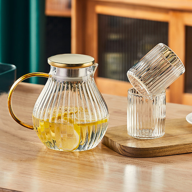 Teapot for home use, capacious iced tea, glass set