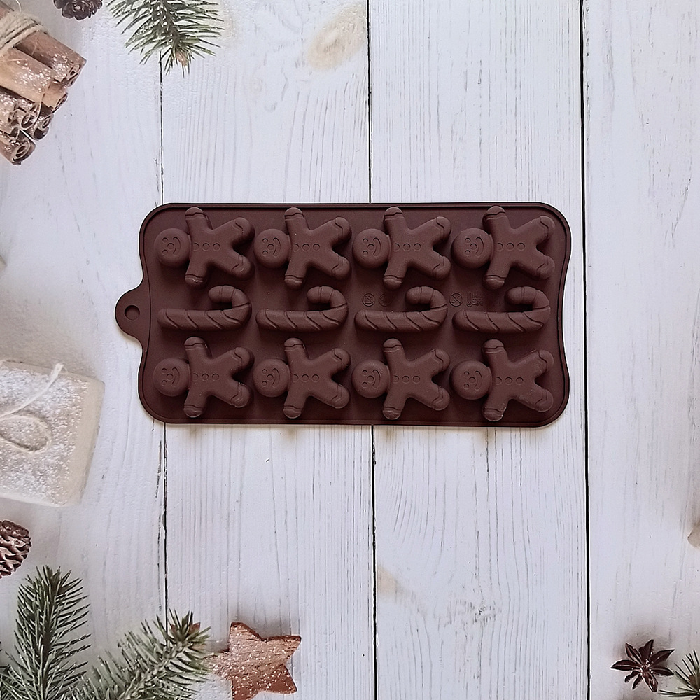 12 galletas de jengibre hombre chocolate 674 galletas molde de silicona dulces pudín molde de postre pastel para hornear