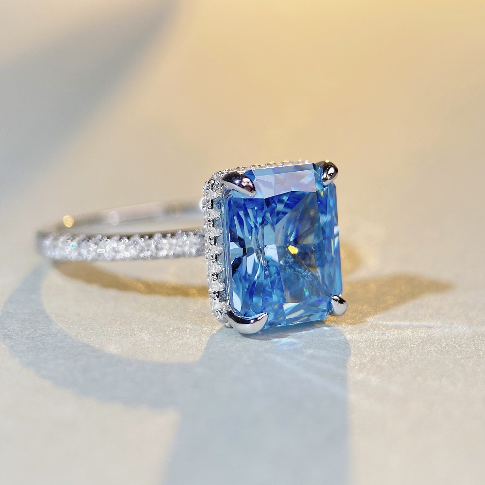 Fashion Geometric Sterling Silver Inlay Zircon Rings 1 Piece