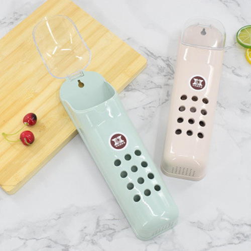 Covered Chopsticks Container Dustproof Chopsticks Stand Drain Wall-mounted Chopstick Holder No-Pierce Kitchen Utensil Chopstick Storage Box