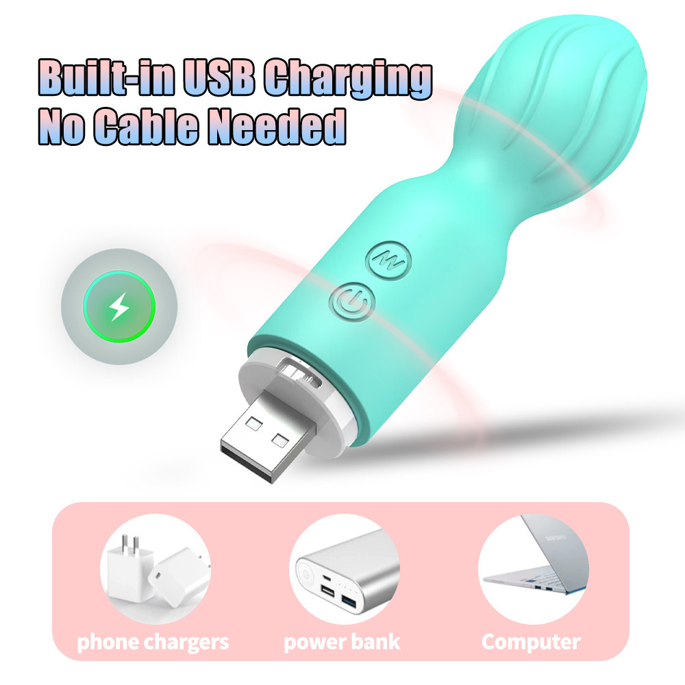 Mini wibrator av stick akumulatorowy silikonowy dla kobiet_voghion.com