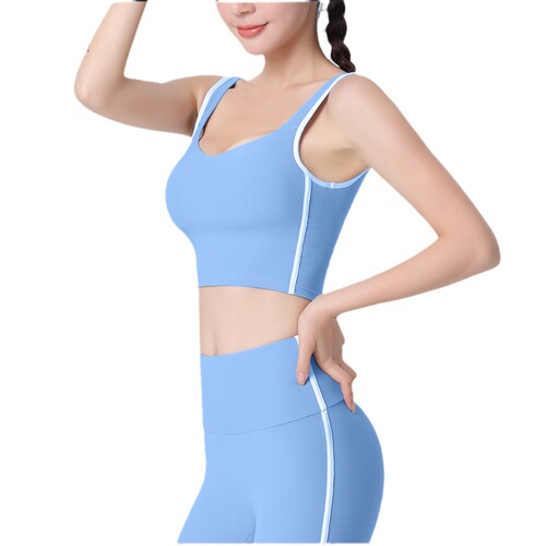 Pure Color Women's Yoga Set Sports Bra with Beauty Back Support, Bra for Slimming Breasts, High-Waist Abdominal Strengthening and Hip Lift Fitness Pants for Autumn