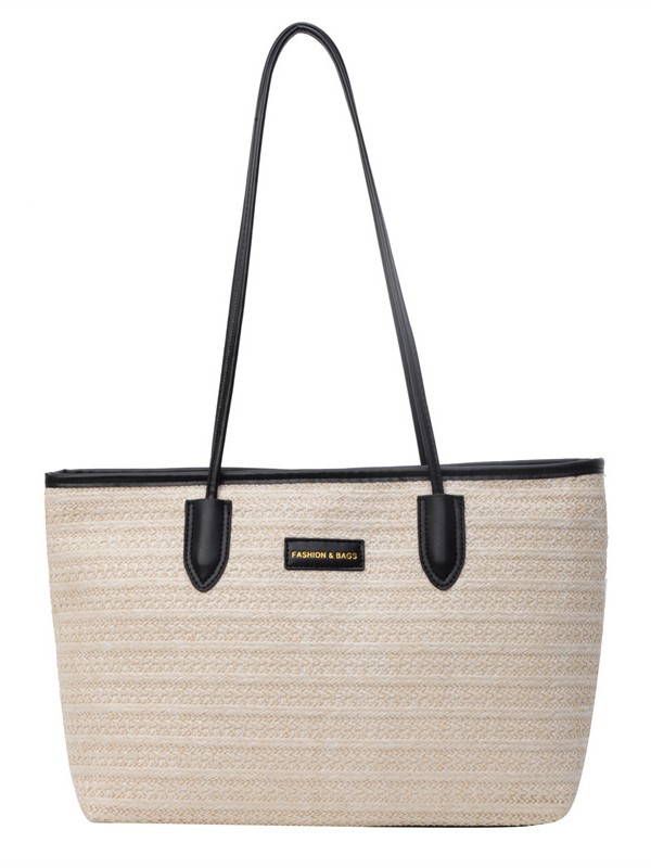 Paja trenzada bolsa de vacaciones mujeres 2026 nueva moda playa trenzada bolsa de hombro de gran capacidad de transporte universal bolsa de mano image 6