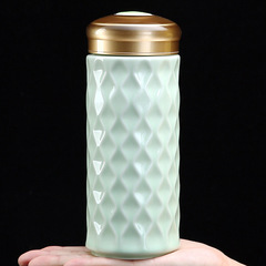 Practical Ceramic Insulated Cup Double-layer Cup for Men and Women Water Bottle Car Gift Ceramic Inner Liner Commemorative Gift Cup