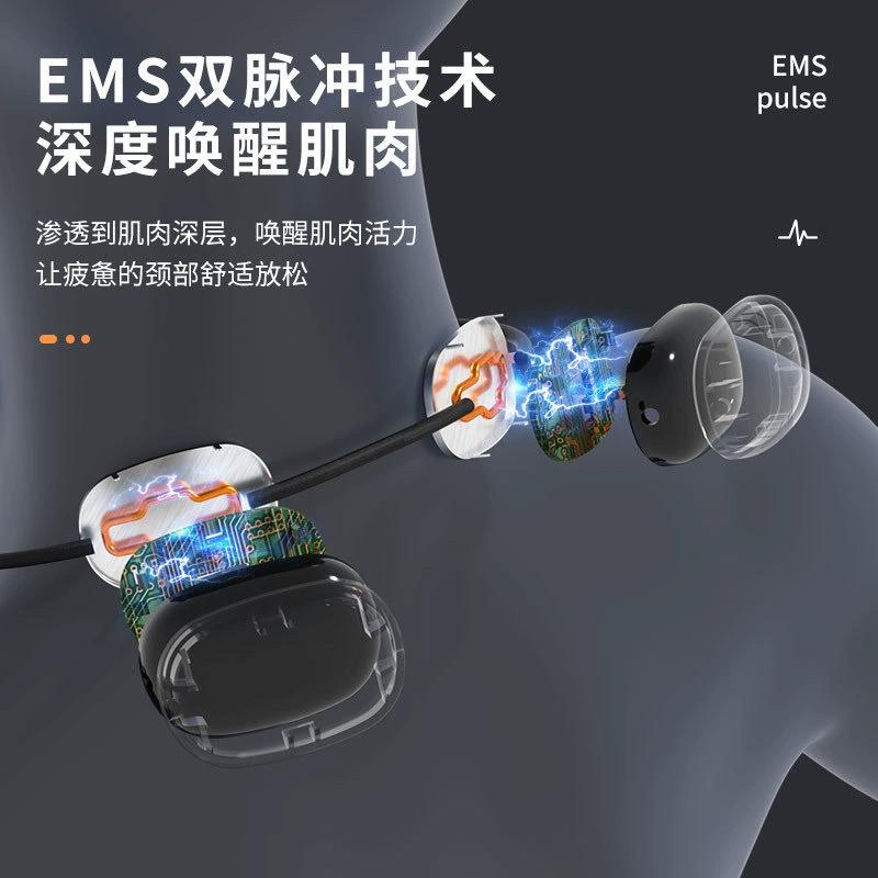 Small compress, handheld sports massager, with neck protection
