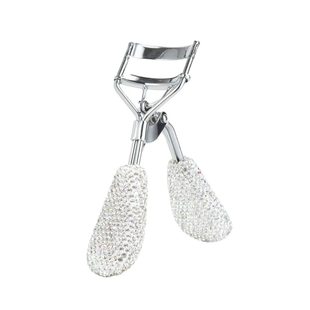 Creative Diamond-Encrusted Stainless Steel Eyelash Curler Rose Gold Beauty Tool False Eyelashes Duck Tongue Handle Portable Eyelash Curler