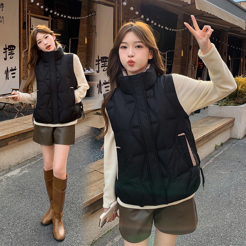 2025 comercio exterior algodón cálido chaleco de invierno de otoño nuevo chaleco cálido casual ligero abrazadera de caballo abrigo de cuello vertical