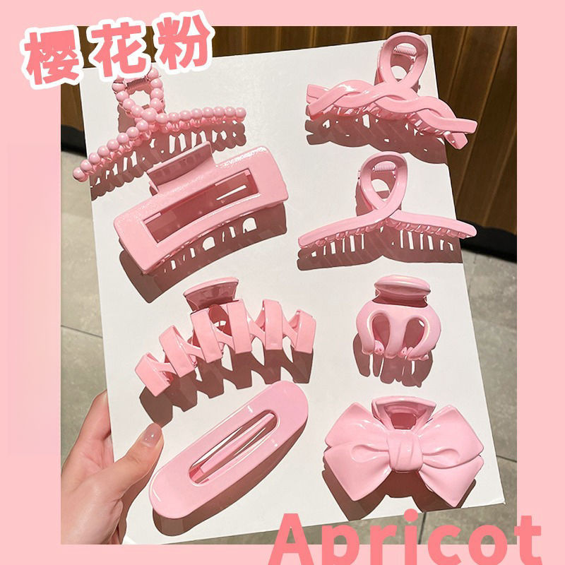跨境爆款彩色套装抓夹发夹女后脑勺发卡高端鲨鱼夹饰品批发|undefined
