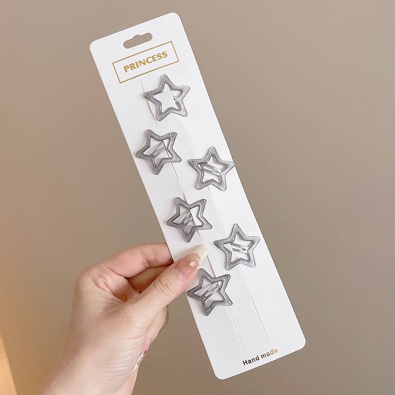 Horquilla de estrella de color dopamina 2025 nueva horquilla de gota de agua de nube para niños flequillo lateral bb clip tocado