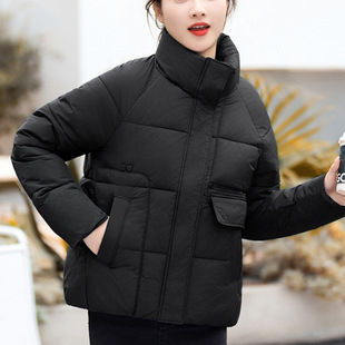 Short foreign style cotton-padded jacket women 2024 new fashion stand collar cotton-padded jacket all-match warm winter wear thin coat cotton-padded jacket