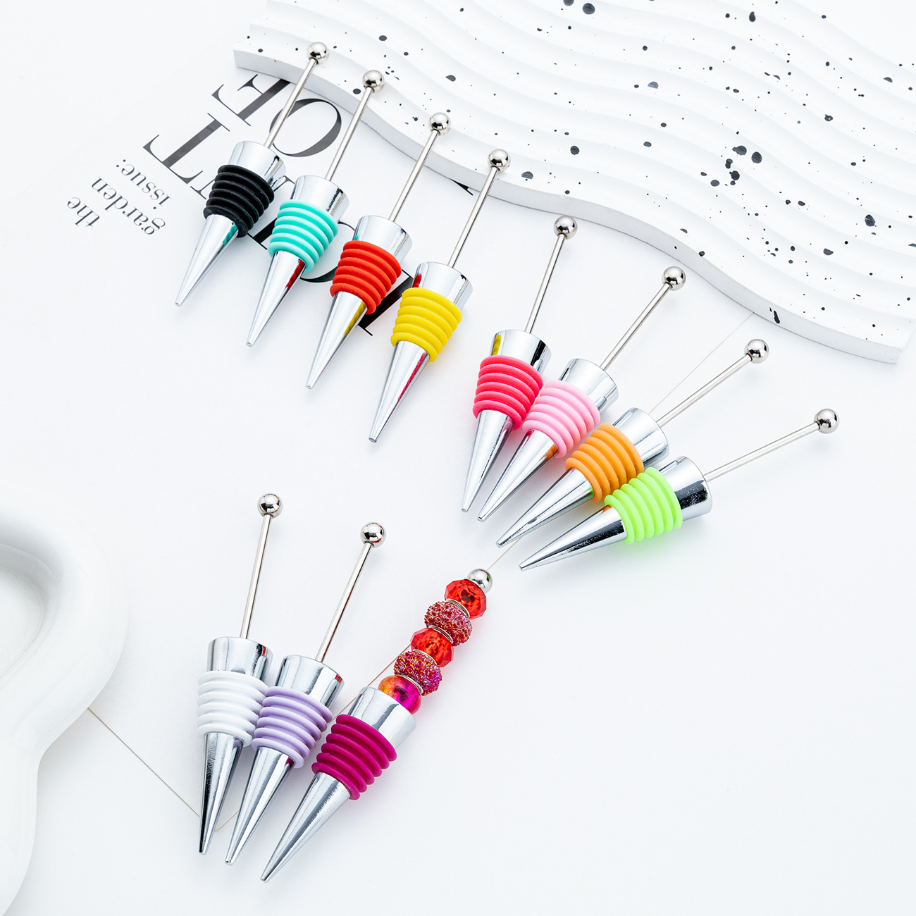 Transfronterizo DIY cuentas tapones de vino tapones de vino tapones de champán tapones de silicona tapones de aleación de vino al por mayor