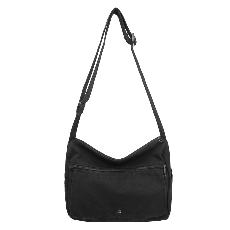 Retro Messenger Bag Washed Canvas Bag For Women 2025 New Arrival Academy Style Shoulder Bag For College Students Crossbody Bag For Men - Thumbnail 7