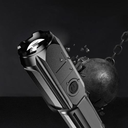 Strong light zoom flashlight cross-border outdoor multi-functional portable small flashlight telescopic zoom lighting