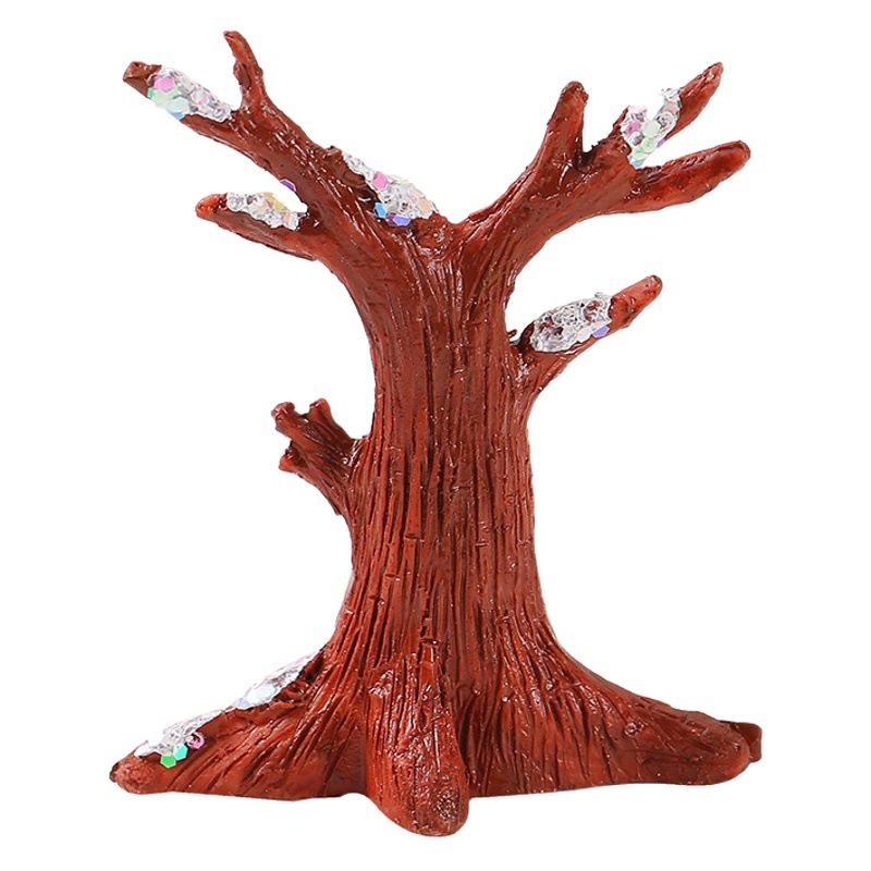 Luminous small light micro landscape ornaments colorful luminous small light ornaments creative resin crafts snow tree Christmas ornaments