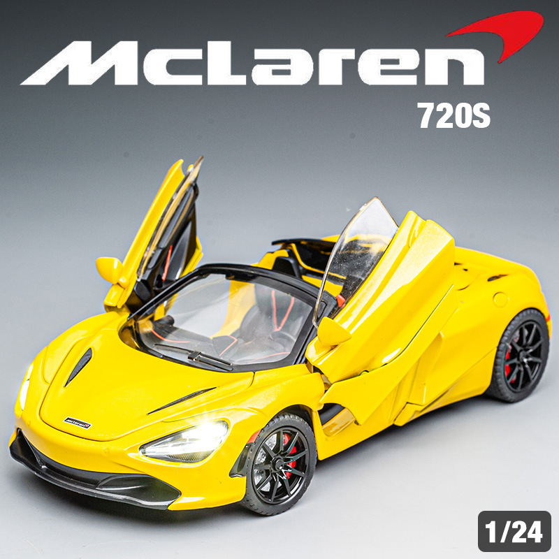 1:24 Scale Mclaren 720S Alloy Car Model Simulation Sports Car Ornament Children's Toy Car Wholesale Dropshipping