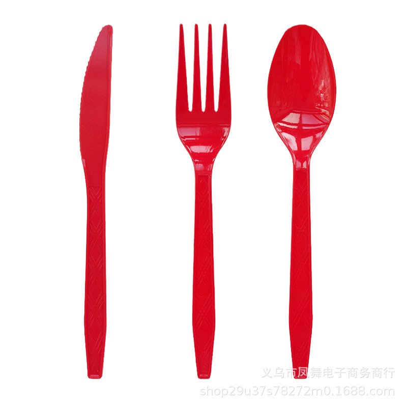 厂家批发热销彩色现货纹路塑料刀叉勺蛋糕叉一次性刀叉勺汤匙调羹|undefined
