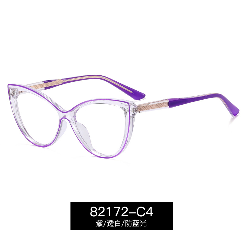 82172 transfronterizos gafas anti-luz azul gafas de miopía TR90 marcos de gafas en marcos de gafas de gato de moda