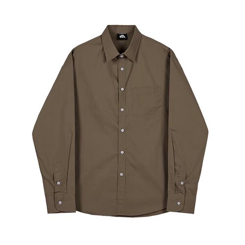 Spring/Summer New Arrival Men's Lapel Pocket-Style Loose & Cool Long-Sleeved Shirt Lightweight, Mature-Style Shirt with Drapey Fit for Young Men—Thin Outerwear