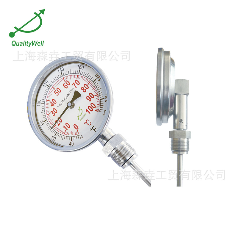 双金属温度计I400C 摄氏华氏度双刻度 中低温现场指示仪表