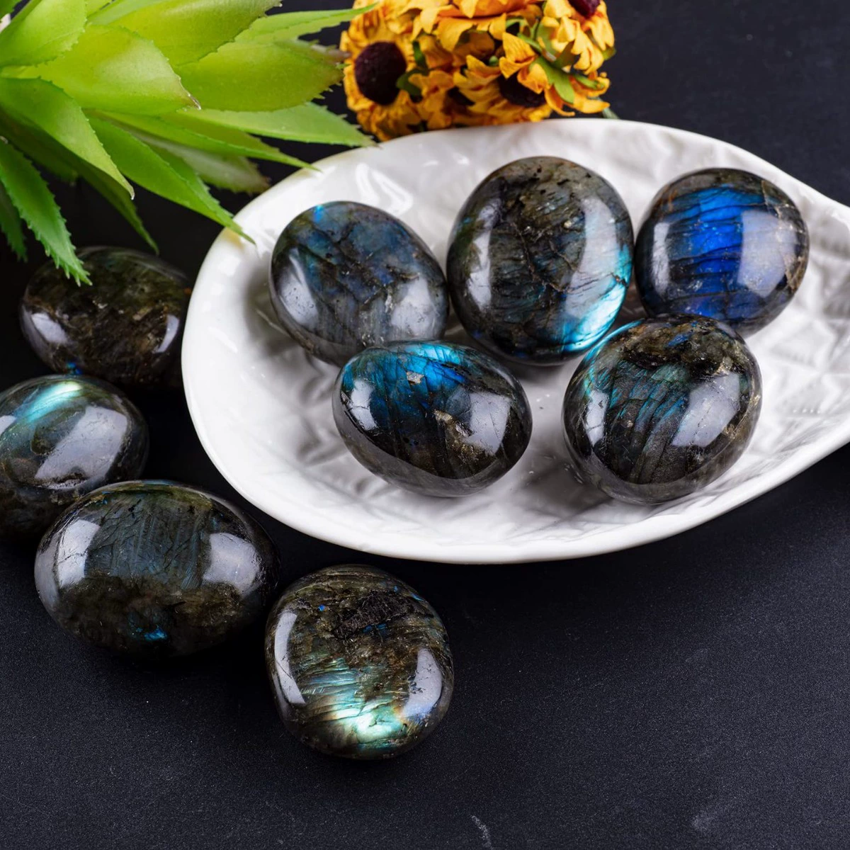 Натуральный хрустальный протокамень Лабрадорский камень Лабрадорский камень камень пальмовый камень овальный кристалл драгоценный камень