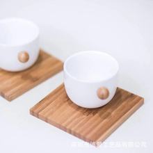 木质杯垫套装方形茶杯垫创意咖啡木质杯垫印logo功夫茶杯垫