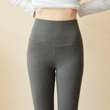 新款女士双面磨加绒发热薄款打底裤AB面无痕德绒高腰保暖裤女批发