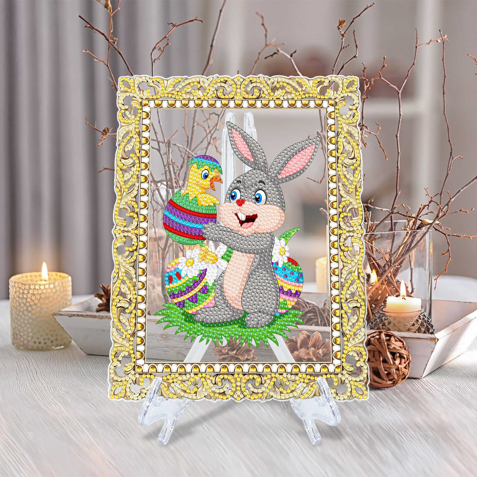 Diamante alrededor de la pintura Fuente transfronteriza hecha a mano DIY dibujos animados taladro pegatinas decoración adornos de escritorio