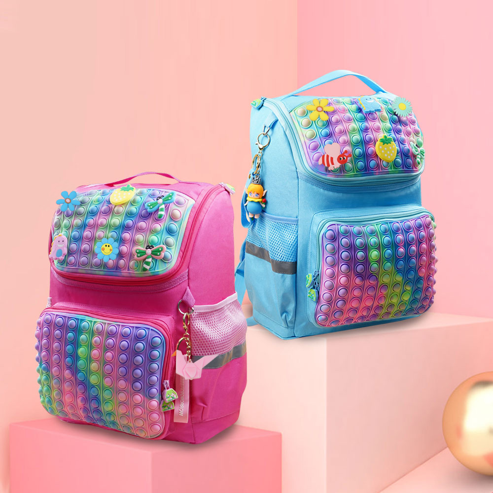 Mochila escolar de silicona “Rata Asesina” – Estilo creativo con burbujas, diseño llamativo para estudiantes