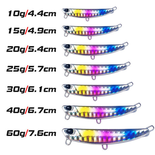 Long-range cast sequined iron plate 10g-60g Jinqiao metal lead fishing bait double hook simulation fake bait Luya bait wholesale