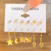 Metal earrings, retro set, advanced accessory, European style, suitable for import, punk style, wholesale