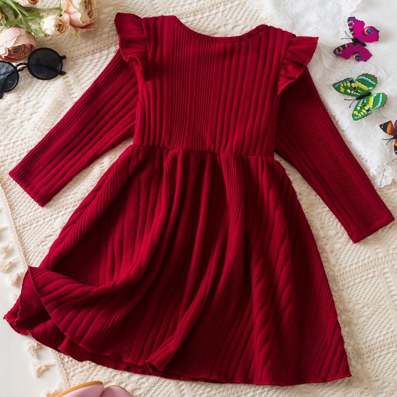 240g Weight Above Knee Dress Length Type Long Sleeve Sleeve Length Regular Dress Dresses Type Cotton Blend, Polyester Fabric Type Mid Waist Waist Line Toddler(3-6Years) Age Group Holiday, Daily Occasion Round Neck Neckline Regular Fit Fit Type Solid Color Pattern Autumn Season Girl'S Gender Cute, Simple Style Style Cute Simple Style Solid Color Cotton Blend Polyester Girls Dresses