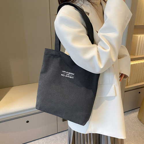 帆布包女文创国潮竖款斜挎包男生小背包ins单肩包学生风小包包