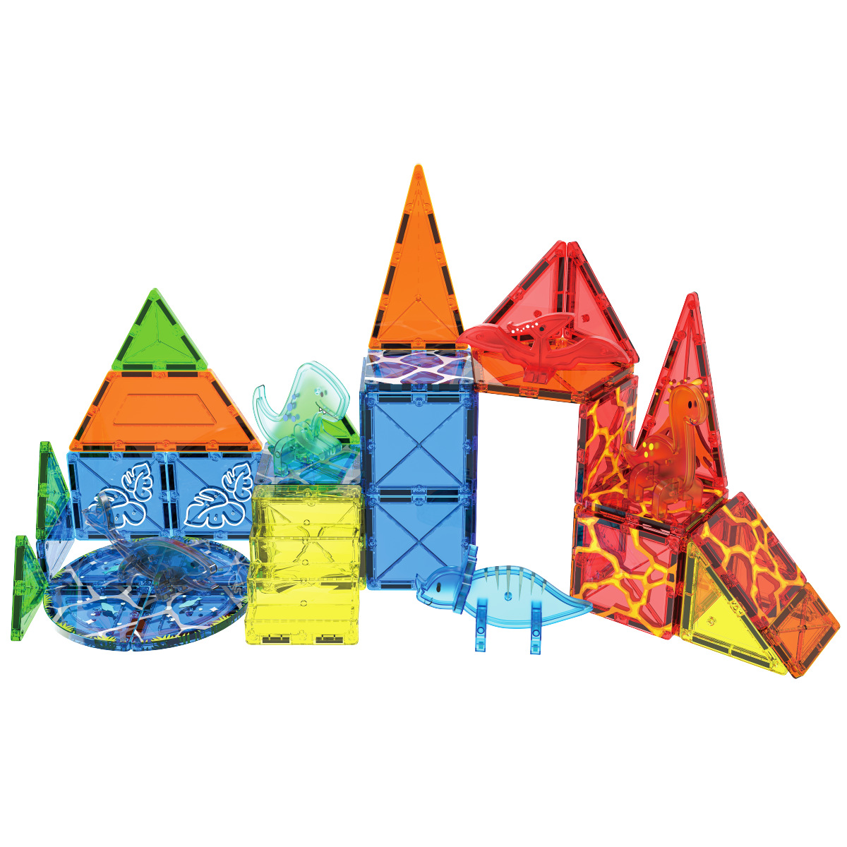 Tronos de construcción de ventanas de color de película magnética grande transfronteriza 7.5 Conjunto de flota de ingeniería Juguetes de empalme de educación temprana magnética fuerte