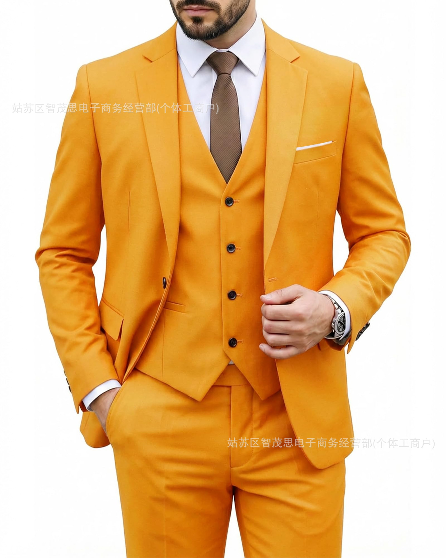 Orange suit + vest + pants / XS