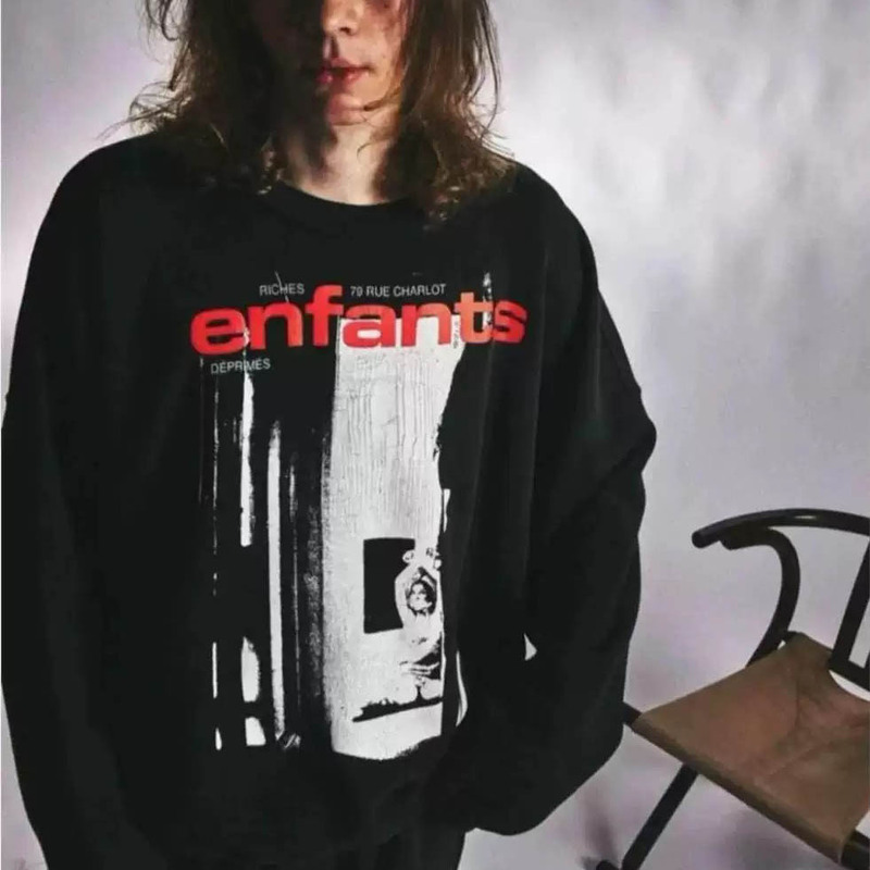 Erd Lownn's Niche Trendy Brand for the Wealthy Second Generation, American Retro Loose-Fitting Men's Couple's Crewneck Sweatshirt