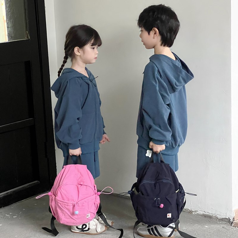 Coreana pequeña mochila fresca para niños y niñas, color macarón jardín de infantes, mochila para bebés, mochila de cuerda sólida para niños
