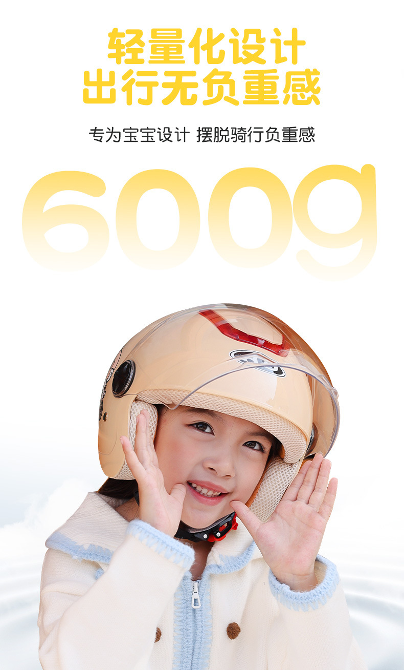 Ad Kidsren's Helmet Girls Boys Winter Warm Electric Motorcycle Kidsren Baby All Year Round 3C Certified Safety Helmet