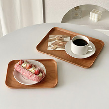 仿木纹托盘轻奢高档长方形餐盘咖啡杯面包蛋糕茶盘家用收纳甜品盘