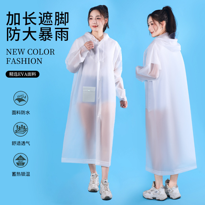 Factory in stock Thickened Eva Multicolor Raincoat Outdoor Hiking and Mountain Climbing Travel Rainproof Long Body Raincoat