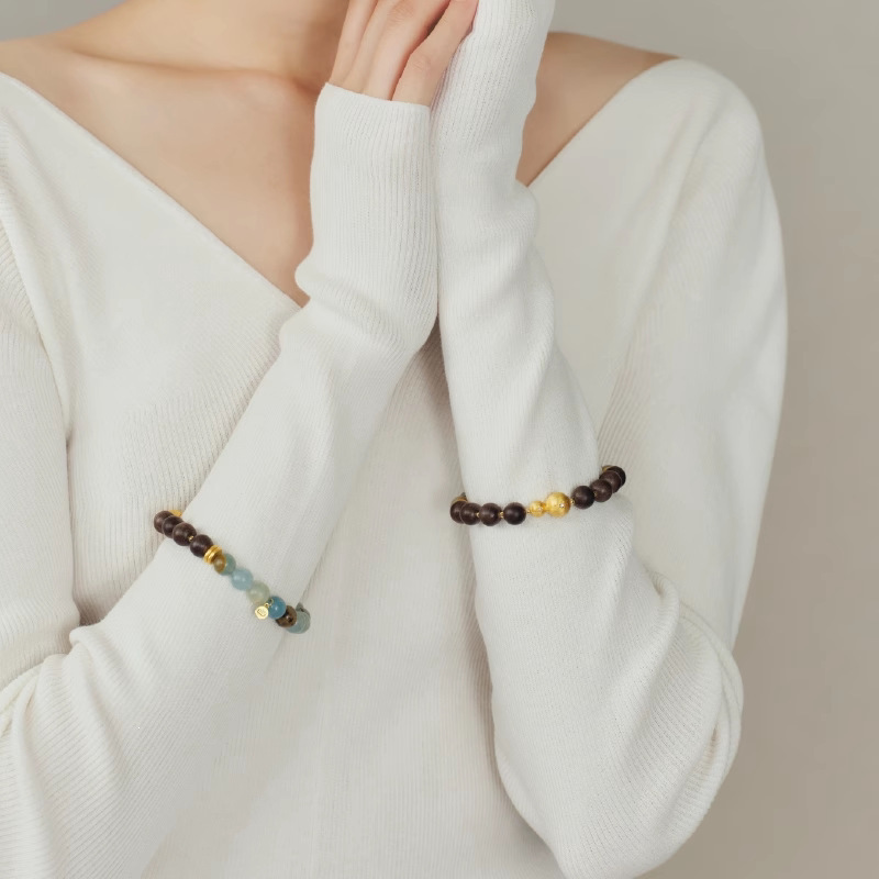 【Hu Ke Live Stream】Calcite Gourd Agarwood Bracelet for Men and Women Designer High-End Beaded Bracelet