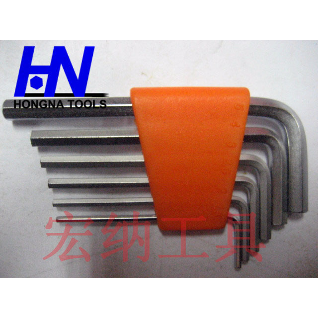 6pc 亚光 公制 常规 平头 单排塑夹 内六角扳手 L型