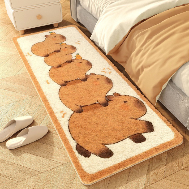 Tappeto capybara vintage boho nordico morbido camera da letto_voghion.com