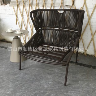 Outdoor Furniture Table and Chair Homestay Villa Hotel Terrace Rattan Chair Outdoor Garden Courtyard Leisure Rattan Table and Chair Combination