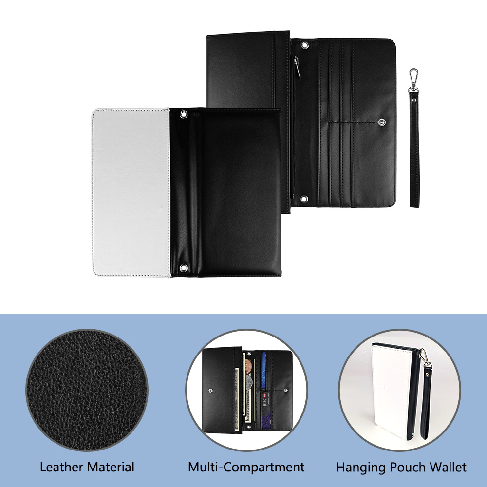 Transferencia térmica impresión de una sola cara colgante de cuero billetera de mujer portátil multi-tarjeta bolsa de cambio