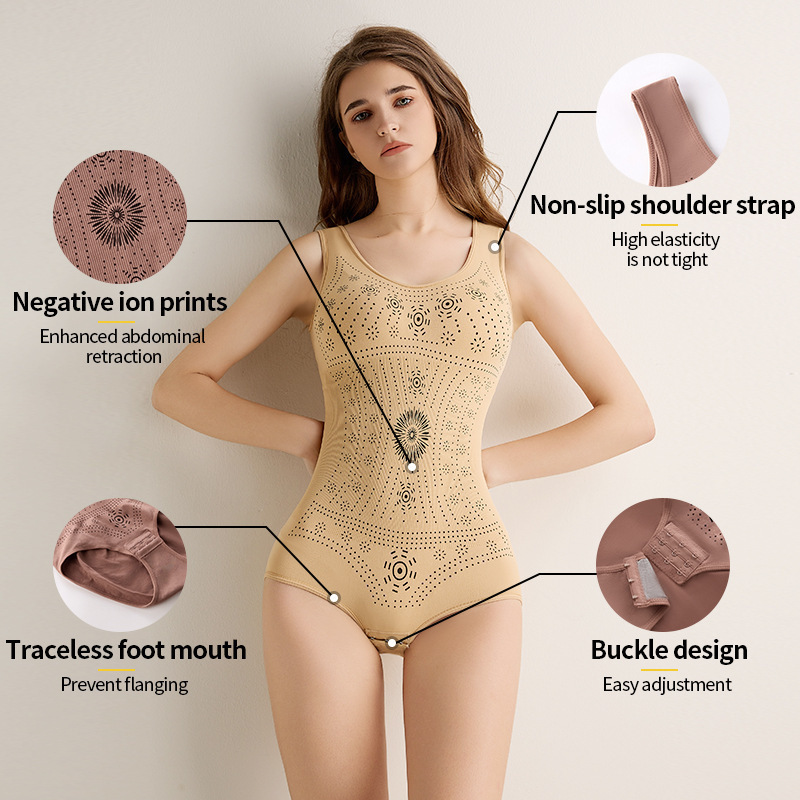 Cross-Border European and American Body-Shaping Triangle-Breasted Butt-Lifting Shapewear for Women with High Waist and Abdominal Control, Tight-Fitting Backless Suspender Jumpsuit