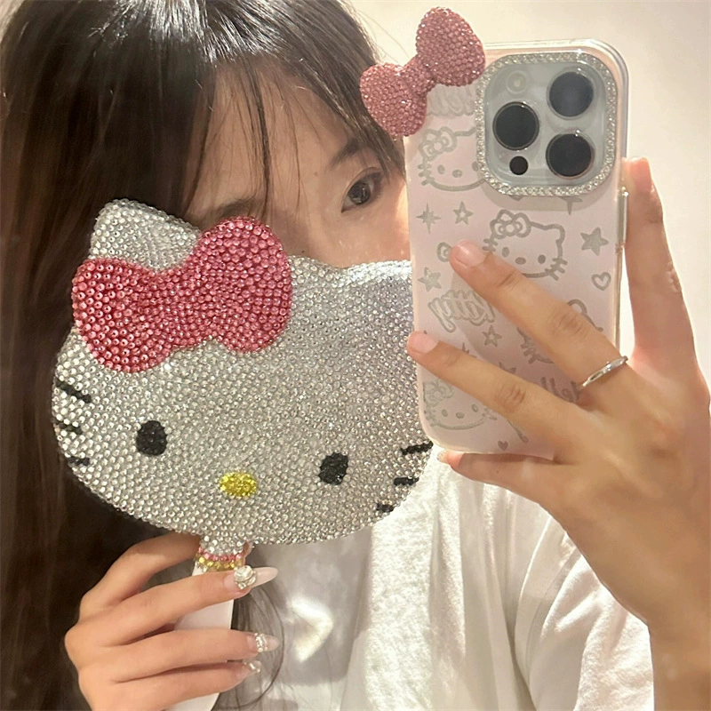 Hello Kitty, зеркало для студентов, инкрустированное бриллиантами, DIY, подарок на день рождения
