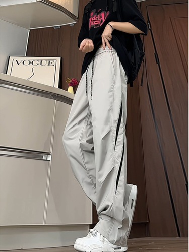 Light Gray Quick-Dry Tactical Pants for Men | Autumn-Season Patchwork Design | Mesh-Structured, Breathable Trousers | American-Style Paratrooper Workwear Pants