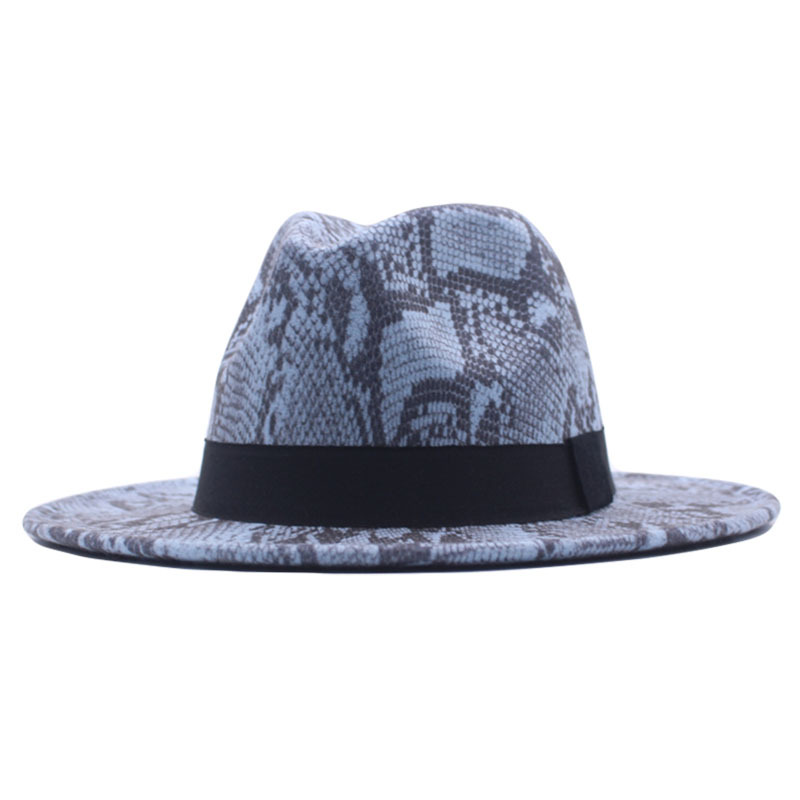 2023 spring and autumn winter New woolen denim hat outdoor fashion ladies snakeskin pattern hat a generation of hair
