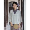 Antique-cardigan one-button shawl