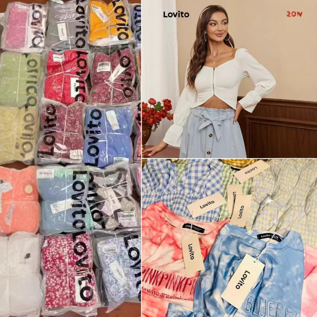 Marca de comercio exterior Liaoxiu ropa de mujer variada moda hermosa dulce chica caliente Europa y América camisas pantalones vestidos al por mayor